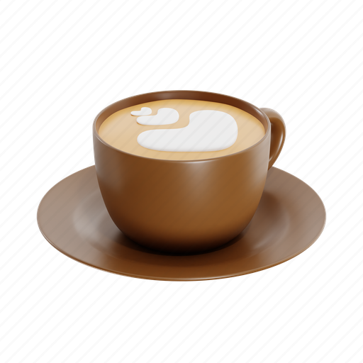 Cappucino coffee, cup, espresso, hot, drink, coffee, beverage 3D illustration - Download on Iconfinder