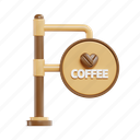 coffee signboard, signboard, sign, navigation, coffee shop, hanging board, direction board