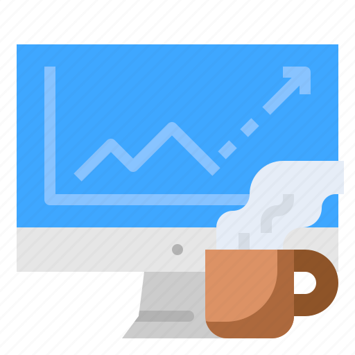 Business, coffee, computer, graph, stock icon - Download on Iconfinder