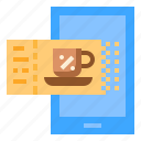 coffee, cup, phone, reward, ticket