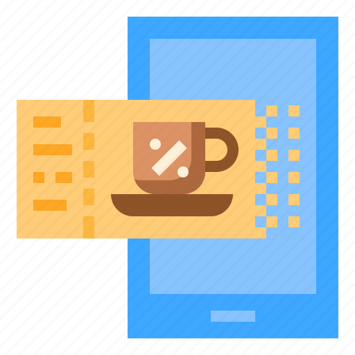 Coffee, cup, phone, reward, ticket icon - Download on Iconfinder