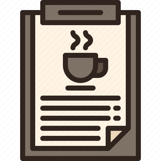Clipboard, coffee, drink, food, menu icon - Download on Iconfinder