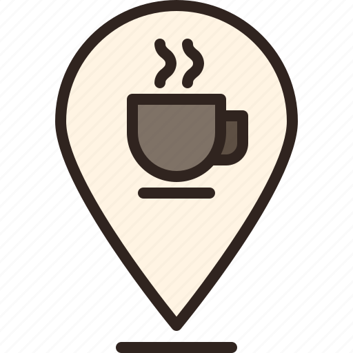 Coffee, shop, pin, map, location icon - Download on Iconfinder