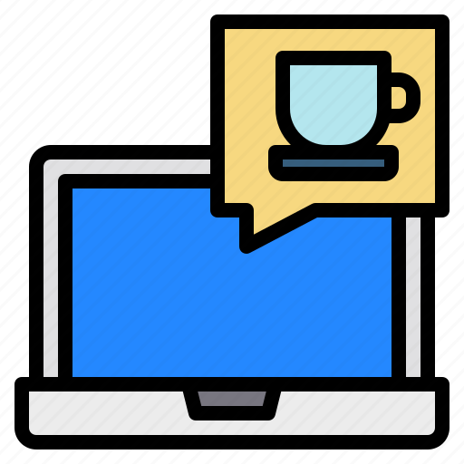 Bubble, chat, coffee, computer, laptop, restaurant, speech icon - Download on Iconfinder