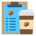 clipboard, coffee, cup, drink, hot, restaurant