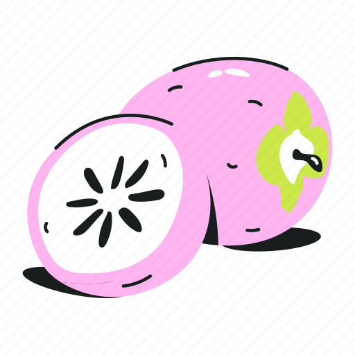 Jiro persimmon, diospyros kaki, fruit, healthy food, organic diet icon - Download on Iconfinder