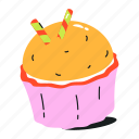 muffin, cupcake, confectionery item, bakery food, dessert