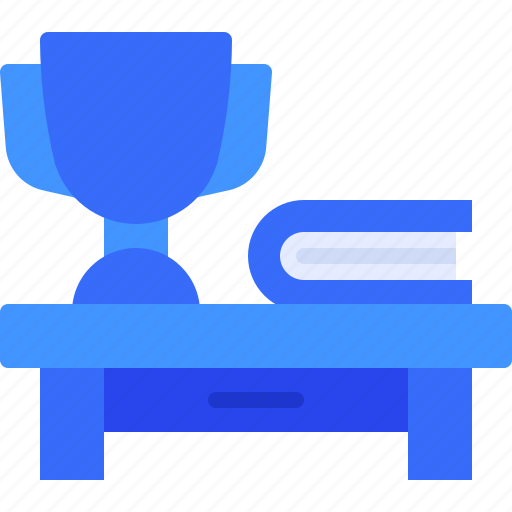 Desk, book, trophy, workplace, table icon - Download on Iconfinder