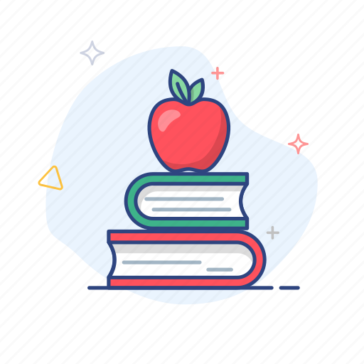 Apple, book, education, fruit, learning, school, study icon - Download on Iconfinder