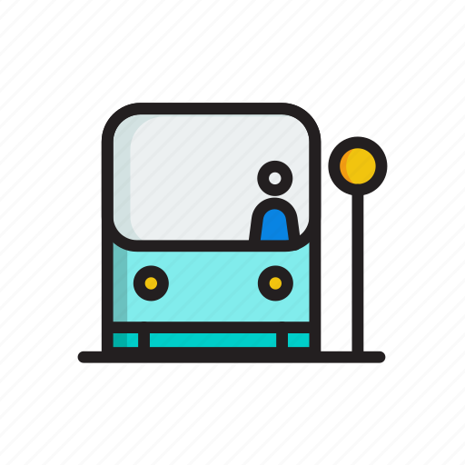 Vehicle, transportation, transport, bus, car, stop, travel icon - Download on Iconfinder