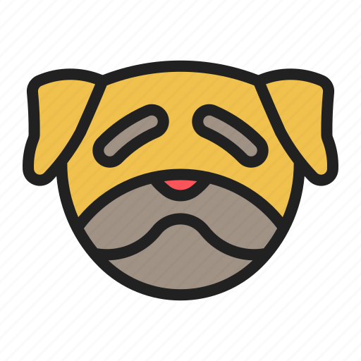 Dog, face, pet, pug, wrinkly icon - Download on Iconfinder
