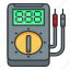 digital, electrician, electronic, equipment, hard, meter, multimeter, repair, voltmeter icon 