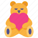 teddy bear, valentines day, heart, childhood