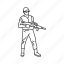 combat pose, holding a gun, military, pose, standing, weapons, soldier 