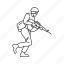 combat pose, holding a gun, military, running, running position, weapons, soldier 