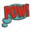 bubble, exclamation, expression, pow, speech, text, word 