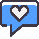 chat, comment, conversation, heart, love, message