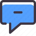 chat, comment, conversation, message, minus