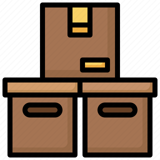 Boxes, stock, cardboard, shipping, delivery, packaging, packages icon - Download on Iconfinder