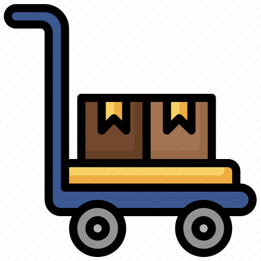 Trolley, procurement, parcels, shipping, delivery, cart, box icon - Download on Iconfinder