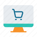 desktop, cart, shop, online