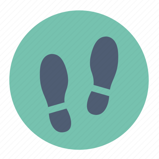 App, colored, footprint, location, round, space icon - Download on Iconfinder