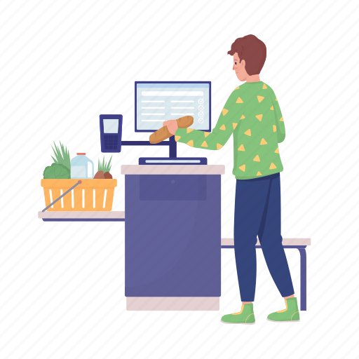 Cashless checkout, grocery shopping, self service, scan barcode icon - Download on Iconfinder