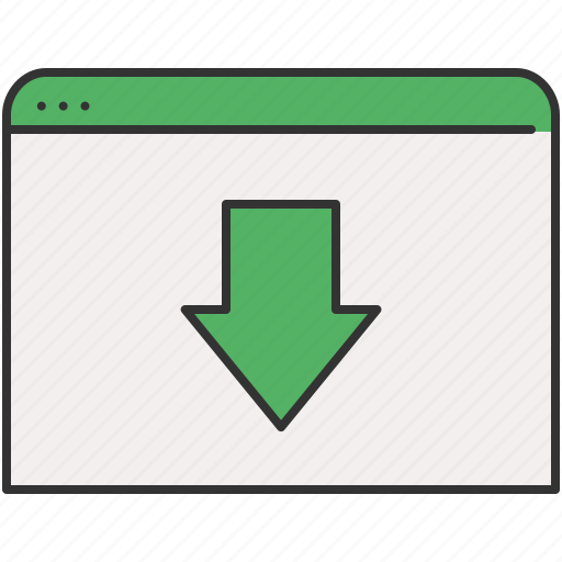 Arrow, browser, communication, down, download, move, window icon - Download on Iconfinder