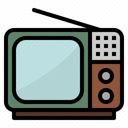 Antenna, electronics, screen, television, tv, vintage icon - Download on Iconfinder