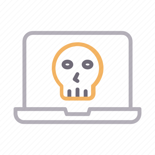 Computer, danger, laptop, scull, warning icon - Download on Iconfinder