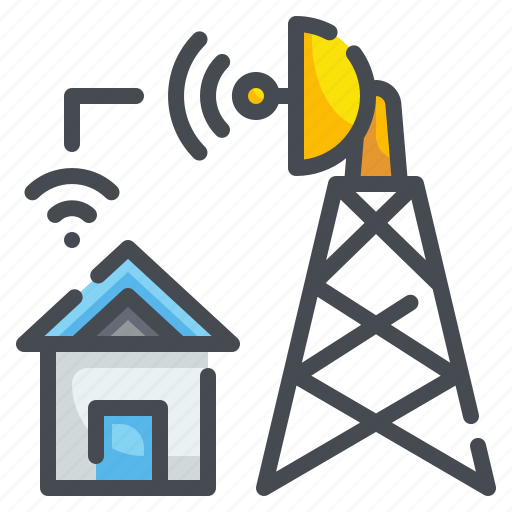 Telecommunication, house, radar, network, frequency, signal, tower icon - Download on Iconfinder
