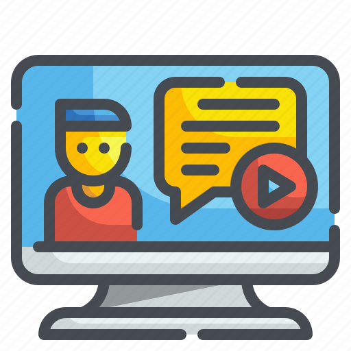 Video, chat, computer, monitor, conference, multimedia, communication icon - Download on Iconfinder