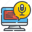 voice, message, computer, monitor, microphone, audio, communications 