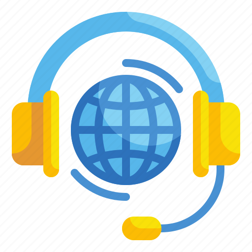 Callcenter, global, earth, headset, assistance, headphones, communications icon - Download on Iconfinder