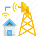 telecommunication, house, radar, network, frequency, signal, tower