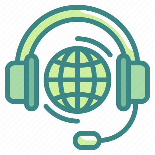 Callcenter, global, earth, headset, assistance, headphones, communications icon - Download on Iconfinder