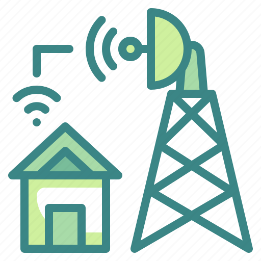 Telecommunication, house, radar, network, frequency, signal, tower icon - Download on Iconfinder