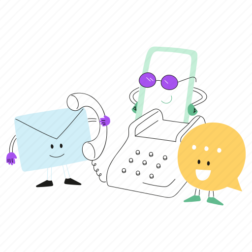 Contact, phone, call, communication illustration - Download on Iconfinder
