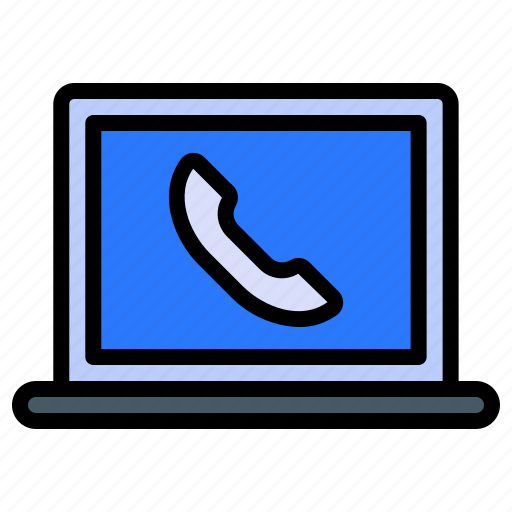 Communication, laptop, call, phone, computer icon - Download on Iconfinder