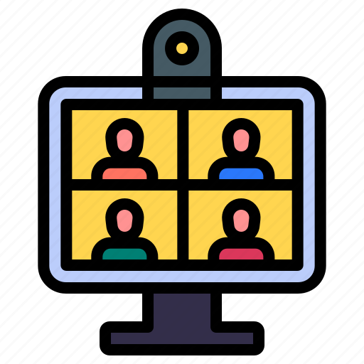 Online meeting, conference, interview, seminar, computer icon - Download on Iconfinder