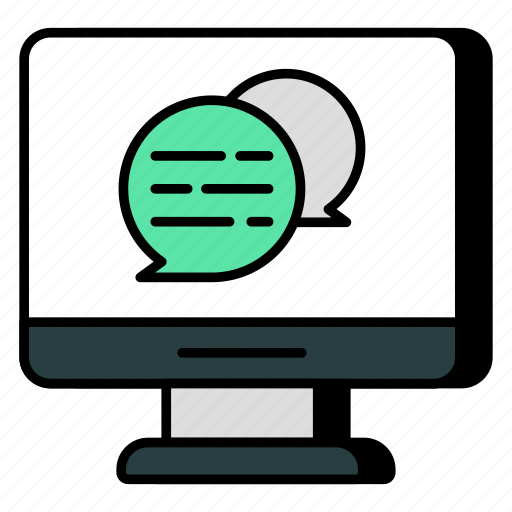 Online communication, conversation, discussion, negotiation, online chatting icon - Download on Iconfinder