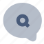 bubble, chat, search 