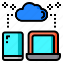 cloud, forecast, laptop, network, smartphone, social, tablet