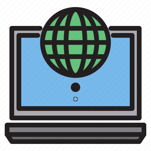 Laptop, world, computer, connection icon - Download on Iconfinder