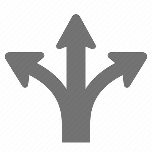 Direction, arrow, three, choice, way, forked icon - Download on Iconfinder