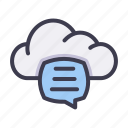 chat, communication, message, talk, bubble, cloud, server, database