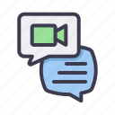 chat, communication, message, talk, bubble, video, call, cam