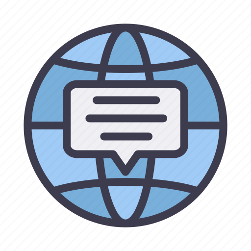 Chat, communication, message, talk, bubble, world, global icon - Download on Iconfinder