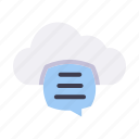 chat, communication, message, talk, bubble, cloud, server, database