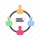 chat, communication, message, talk, bubble, group, friend, people, circle